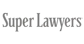 Gray-scale text logo reading "Super Lawyers" on a transparent background.
